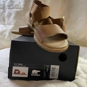 Sorel Camel Brown Ella Sandals Size 7 US